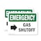 Signmission Gas Shutoff (Right Arrow) With Symbol, 10 in W x Rectangle, Plastic OS-2PACK-EM-P-710-L-10389 - alternate 1